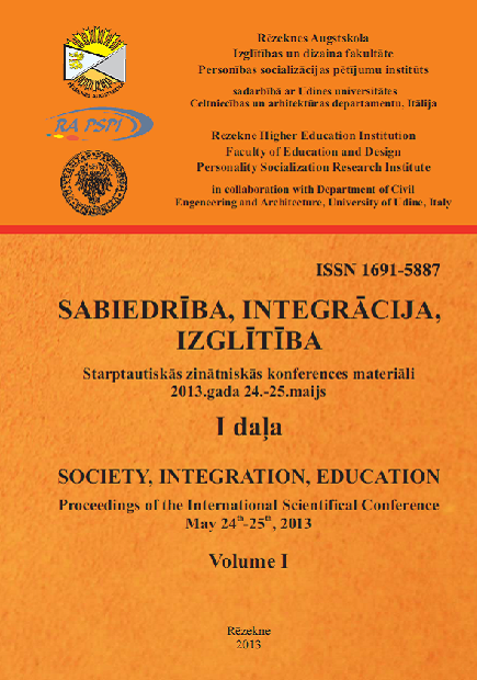 					View Vol. 1 (2013): SOCIETY. INTEGRATION. EDUCATION. Proceedings of the International Scientific Conference May 24th-25th, 2013, Volume I
				