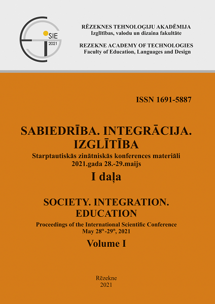 					View Vol. 1 (2021): SOCIETY.INTEGRATION.EDUCATION. Proceedings of the International Scientific Conference. May 28th-29th, 2021, Volume I, HIGHER EDUCATION
				