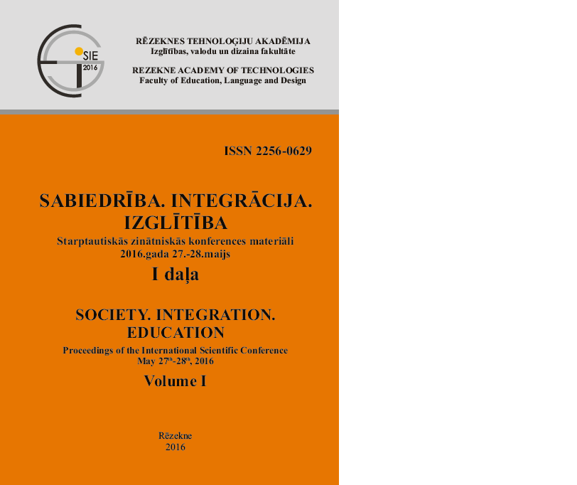					View Vol. 1 (2016): SOCIETY. INTEGRATION. EDUCATION. Proceedings of the International Scientific Conference May 27th-28th, 2016, Volume I
				