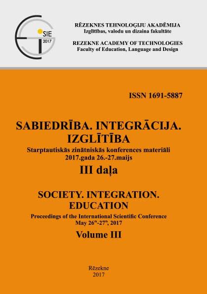 					View Vol. 3 (2017): SOCIETY. INTEGRATION. EDUCATION. Proceedings of the International Scientific Conference May 26th-27th, 2017, Volume III
				