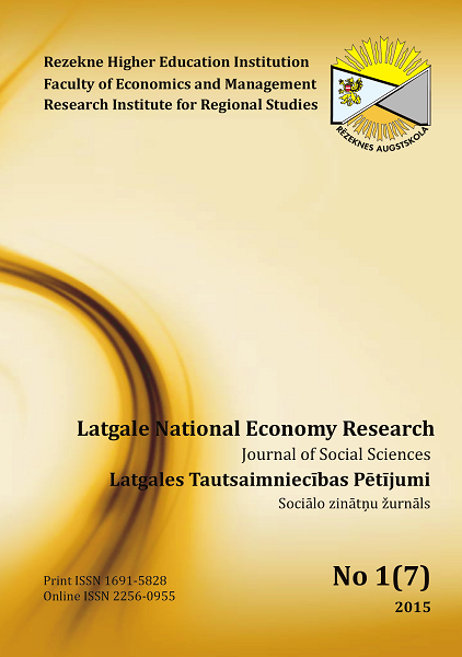 					View Vol. 1 No. 7 (2015): Latgale National Economy Research
				