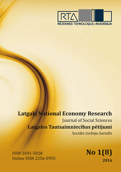 					View Vol. 1 No. 8 (2016): Latgale National Economy Research
				