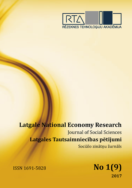 					View Vol. 1 No. 9 (2017): Latgale National Economy Research
				